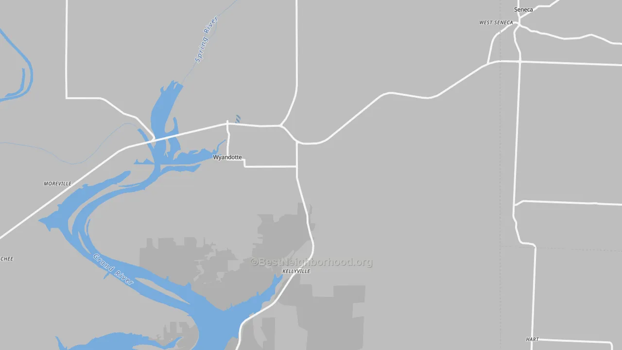 Transit Grade map of Wyandotte, OK
