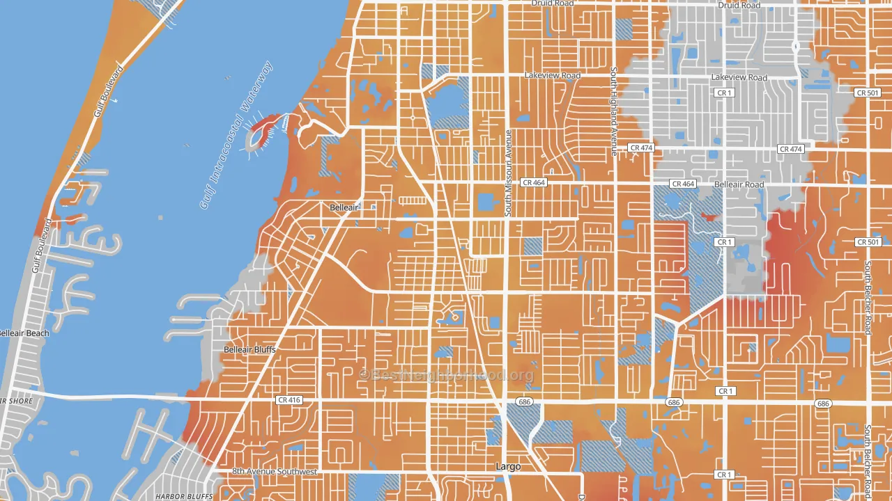 Transit Grade map of Wyatt Street, Largo, FL