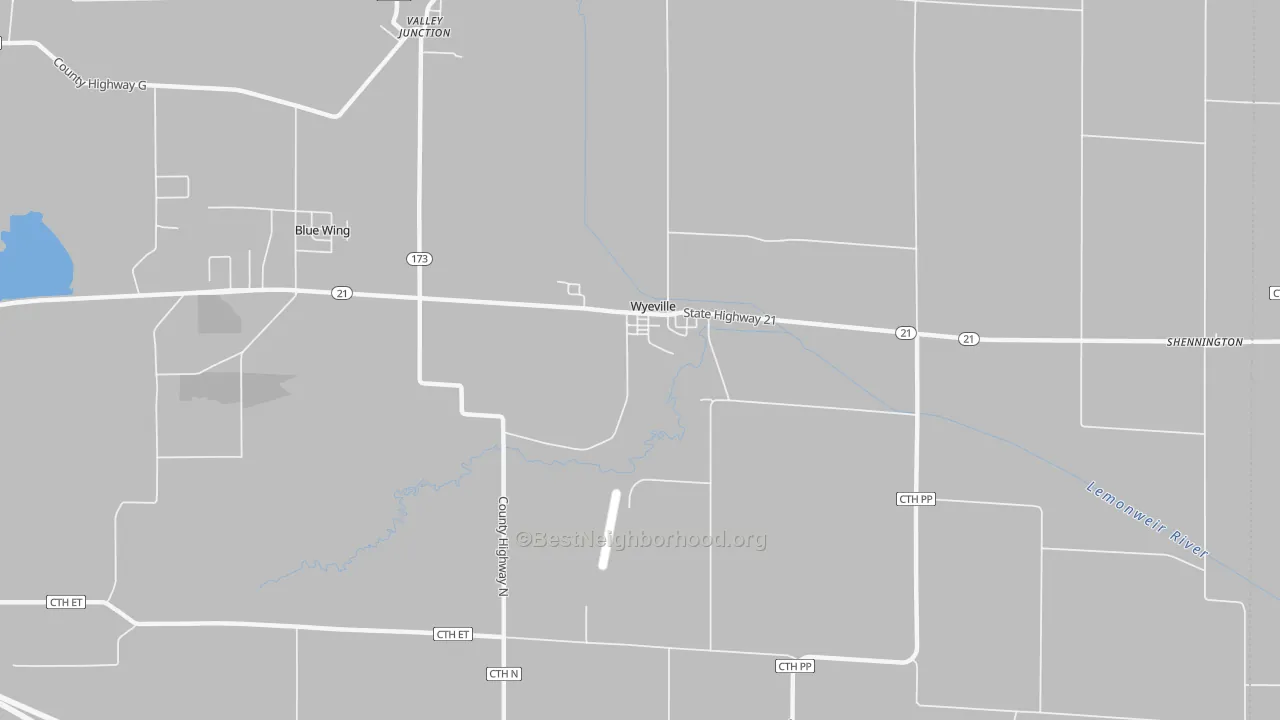 Transit Grade map of Wyeville, WI