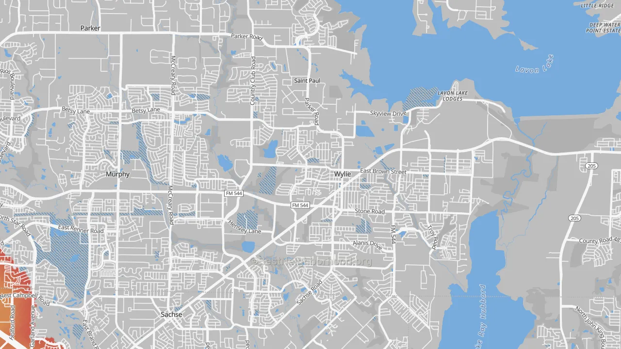 Transit Grade map of Wylie, TX