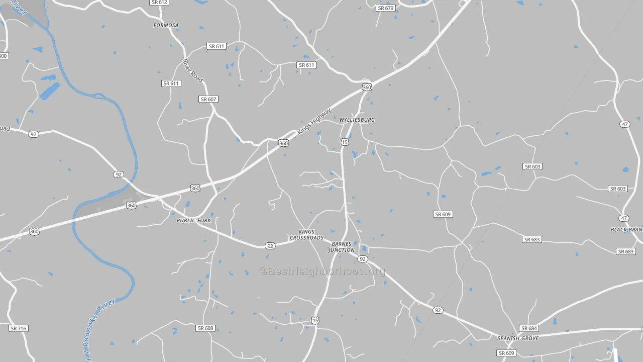 Transit Grade map of Wylliesburg, VA
