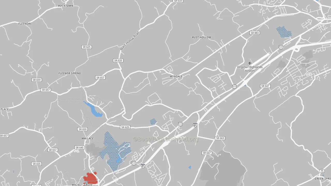Transit Grade map of Wyndale, VA