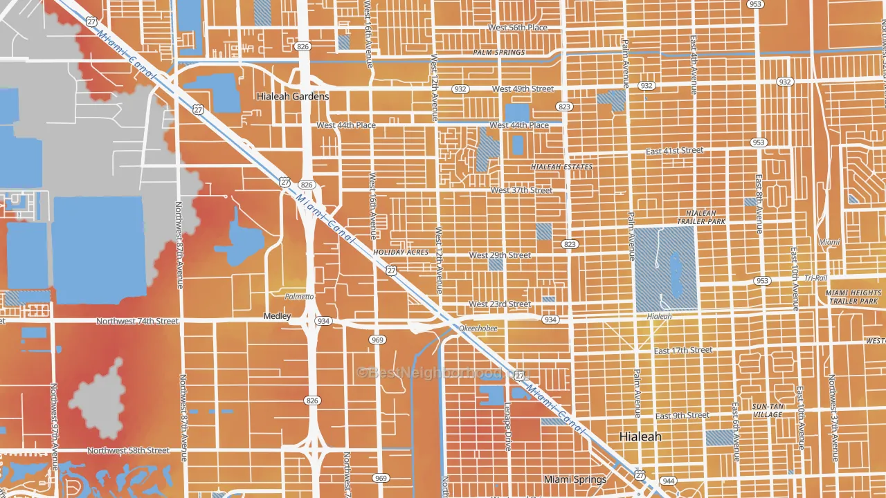 Transit Grade map of Wynken Blynken anchor Nod, Hialeah, FL
