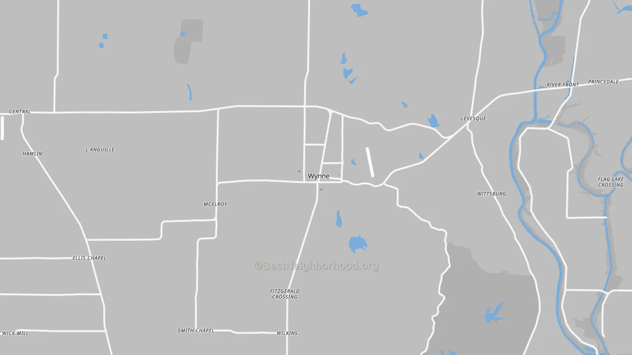 Transit Grade map of Wynne, AR