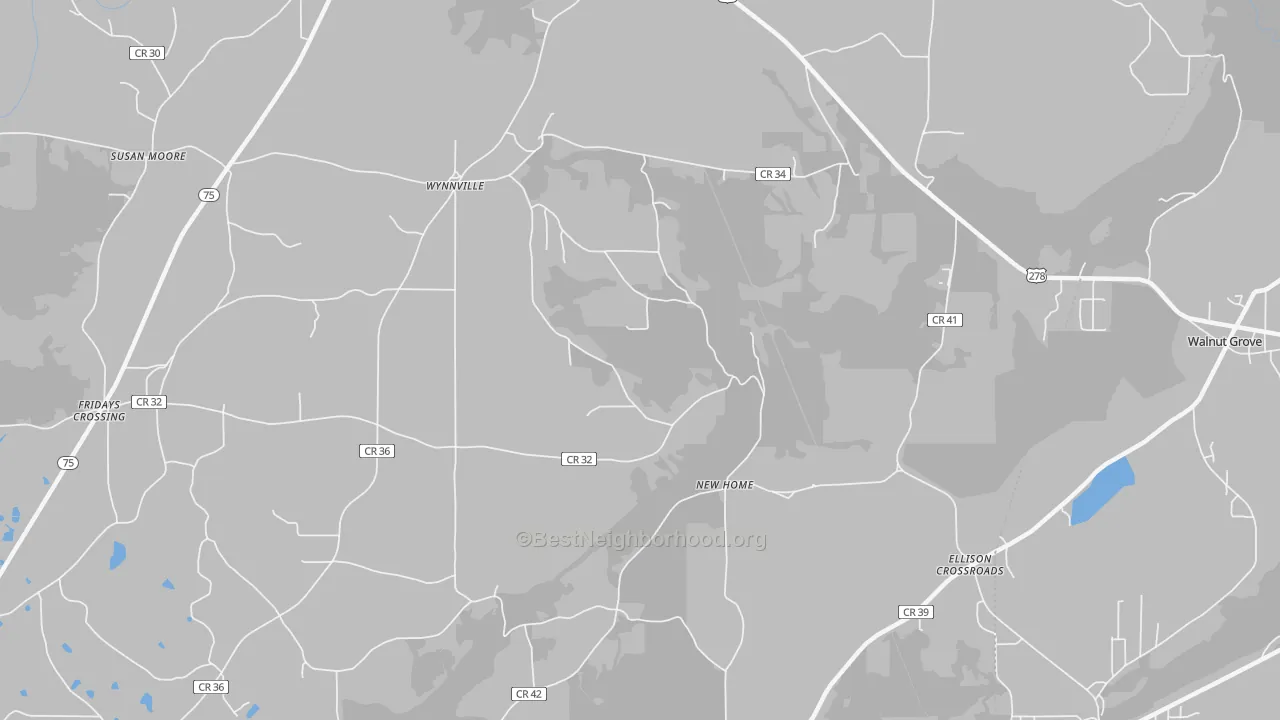 Transit Grade map of Wynnville, AL