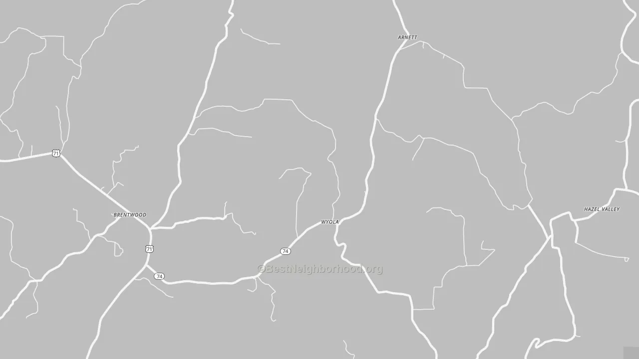 Transit Grade map of Wyola, AR