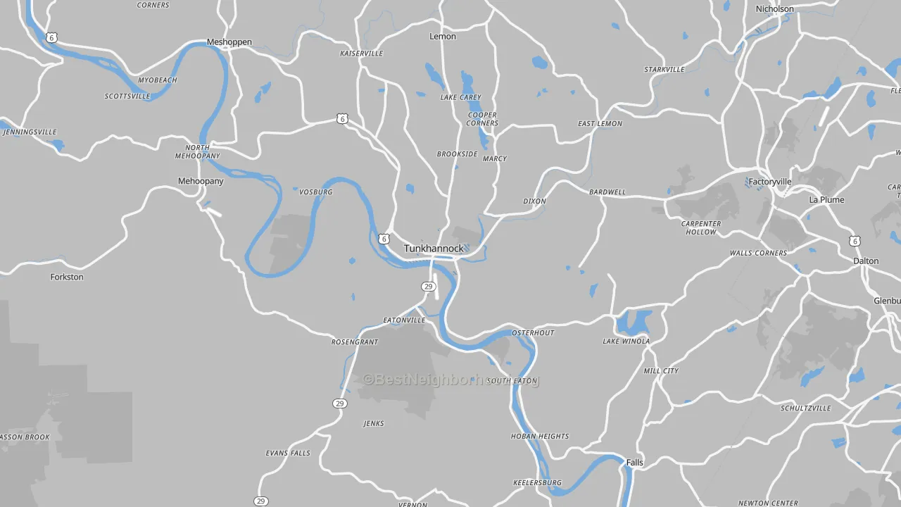 Transit Grade map of Wyoming County, PA