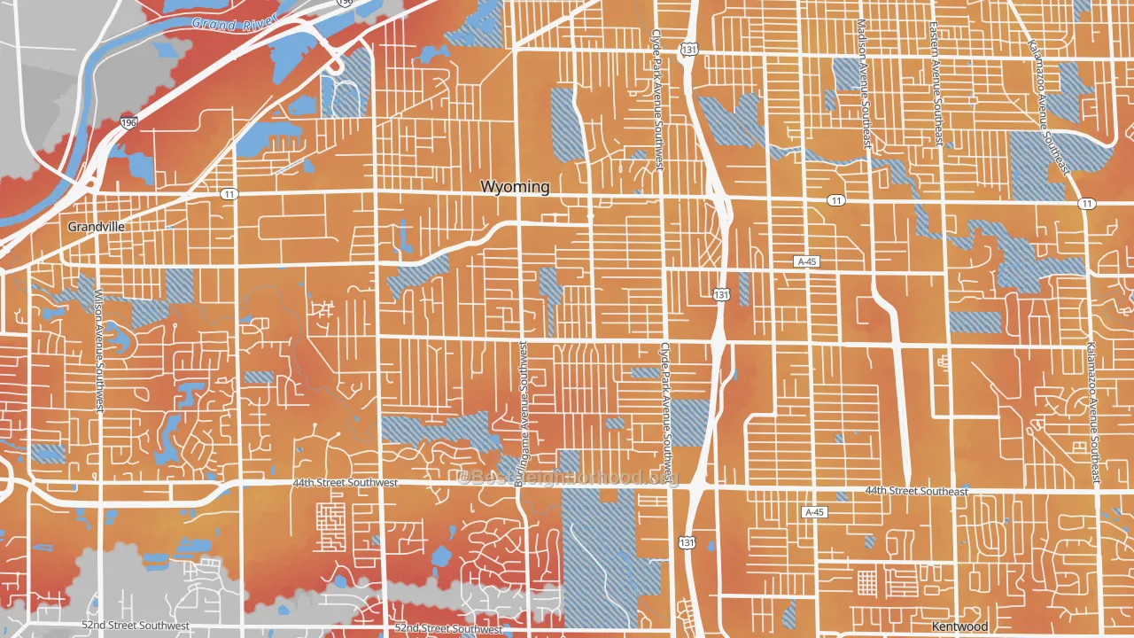 Transit Grade map of Wyoming, MI
