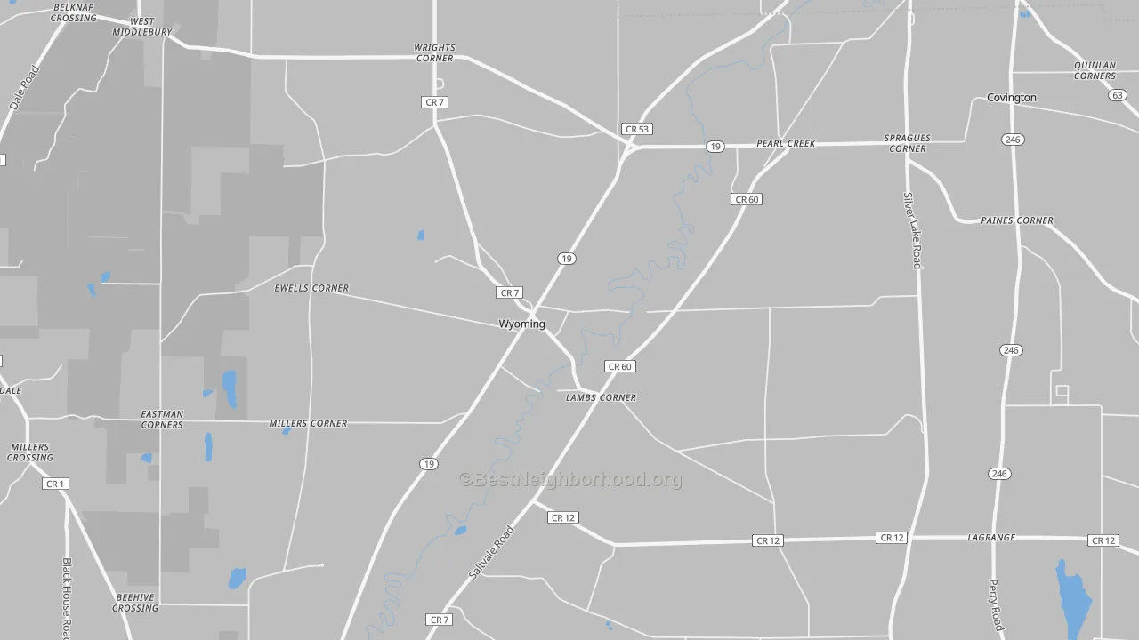 Transit Grade map of Wyoming, NY