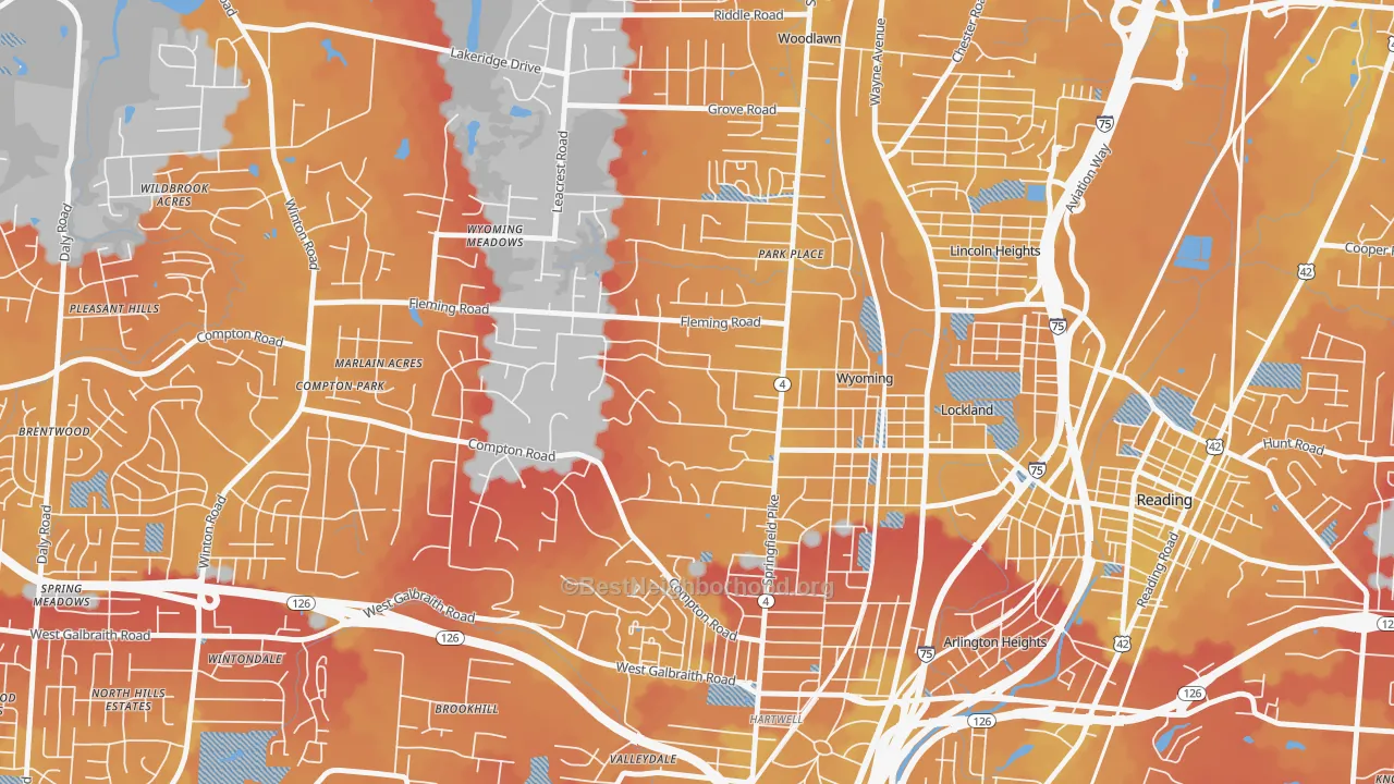 Transit Grade map of Wyoming, OH