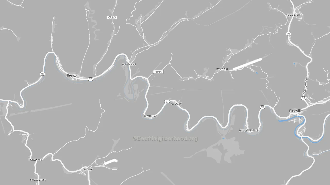 Transit Grade map of Wyoming, WV