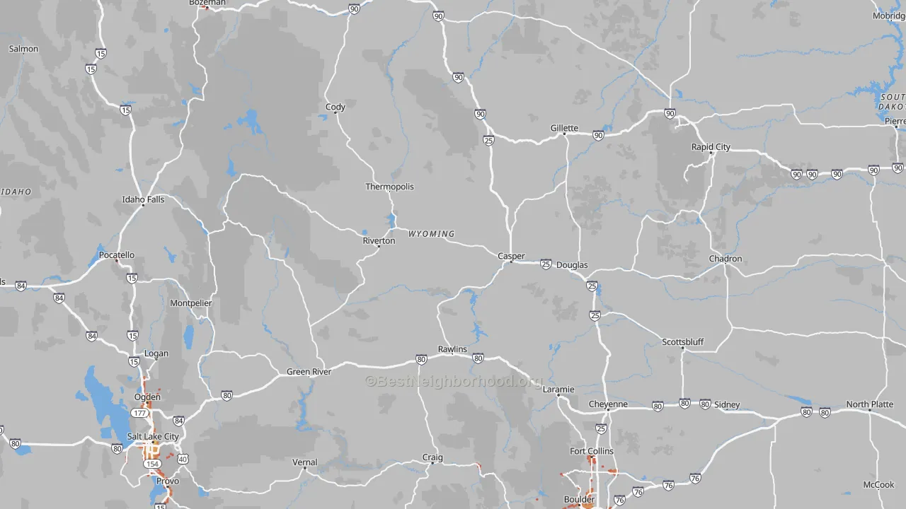Transit Grade map of Wyoming