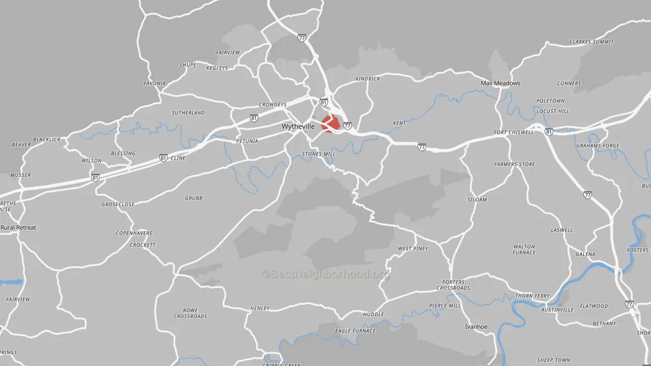 Transit Grade map of Wythe County, VA