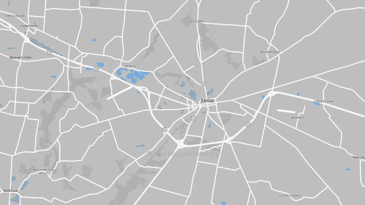 Transit Grade map of Xenia, OH