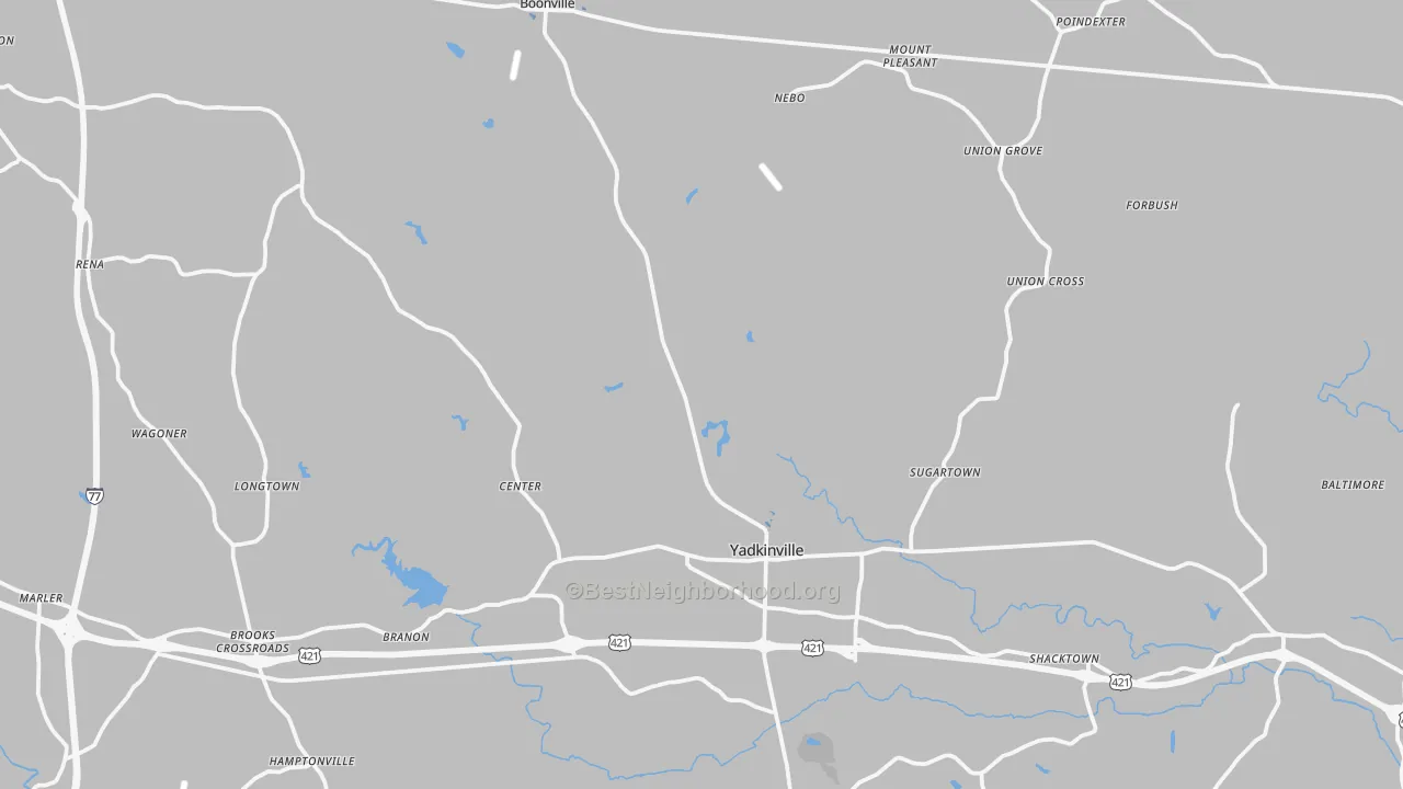 Transit Grade map of Yadkin County, NC
