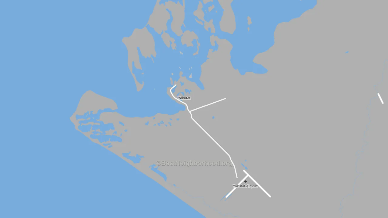 Transit Grade map of Yakutat, AK