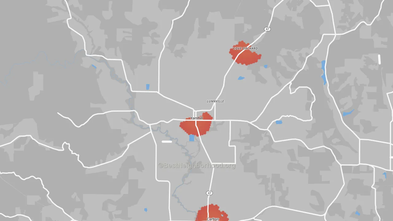 Transit Grade map of Yamhill, OR
