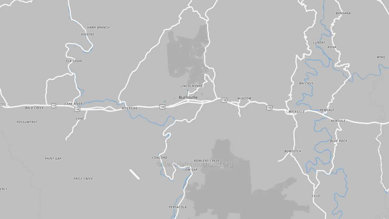 Transit Grade map of Yancey County, NC