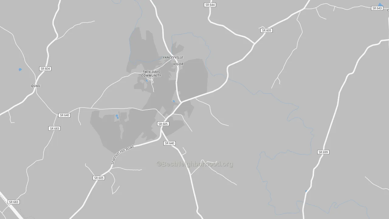 Transit Grade map of Yanceyville, VA