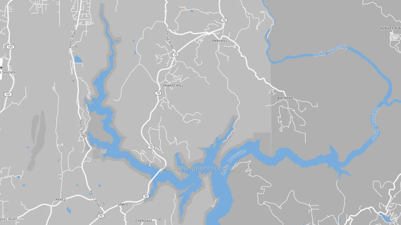 Transit Grade map of Yankee Hill, CA