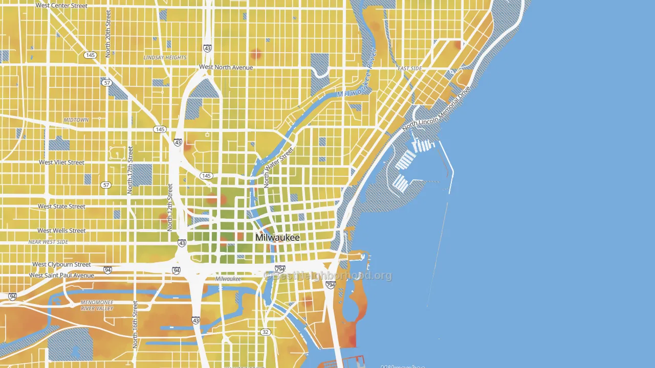 Transit Grade map of Yankee Hill, Milwaukee, WI
