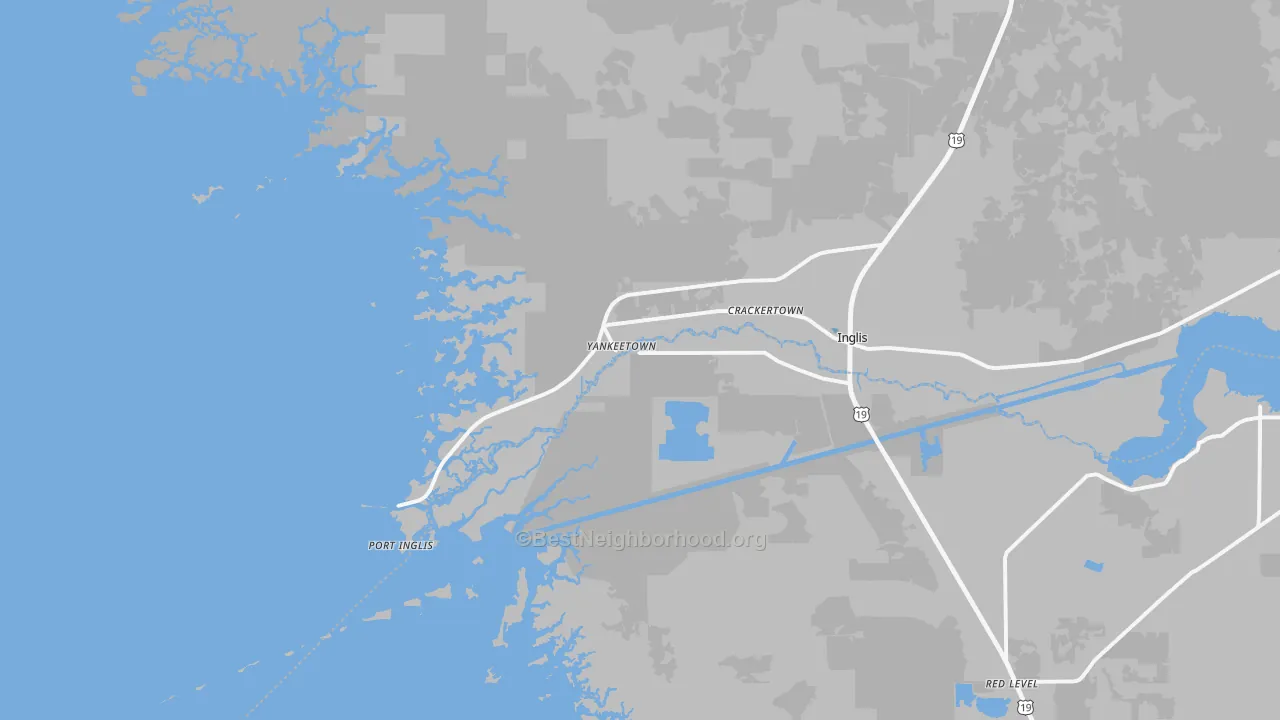 Transit Grade map of Yankeetown, FL