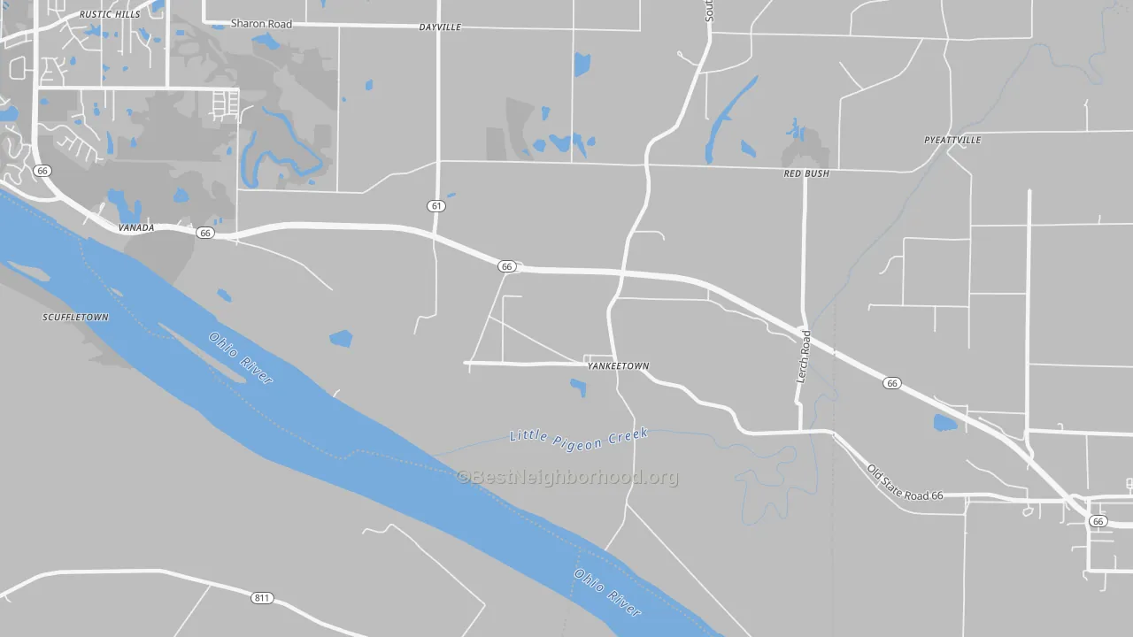 Transit Grade map of Yankeetown, IN
