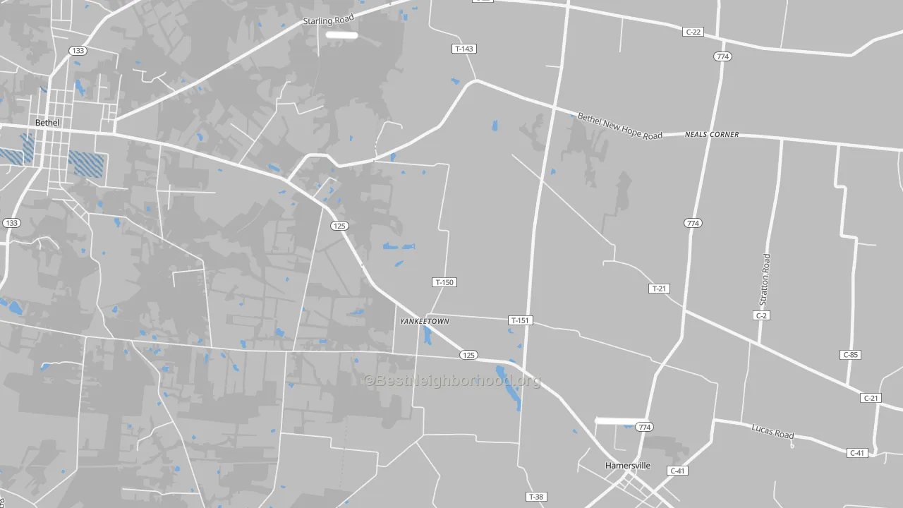 Transit Grade map of Yankeetown, OH