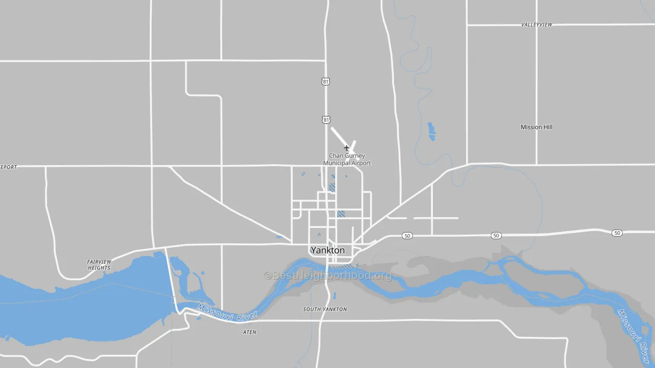 Transit Grade map of Yankton County, SD