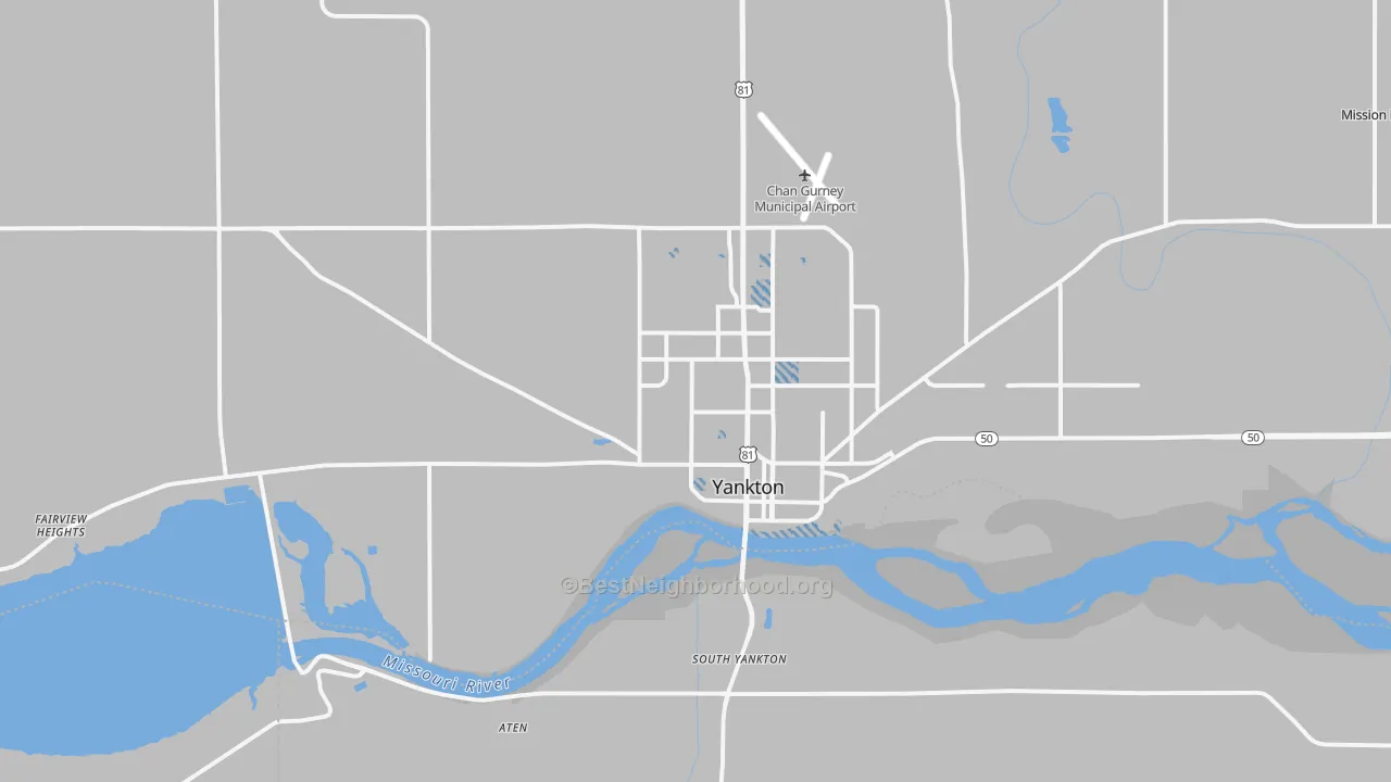 Transit Grade map of Yankton, SD