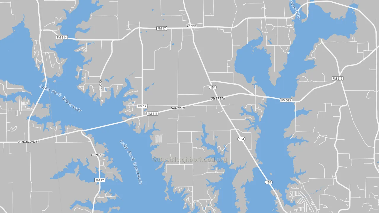 Transit Grade map of Yantis, TX