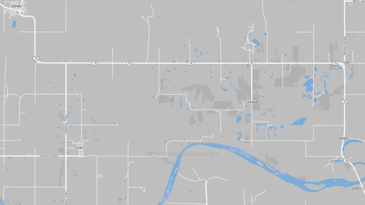 Transit Grade map of Yarnaby, OK