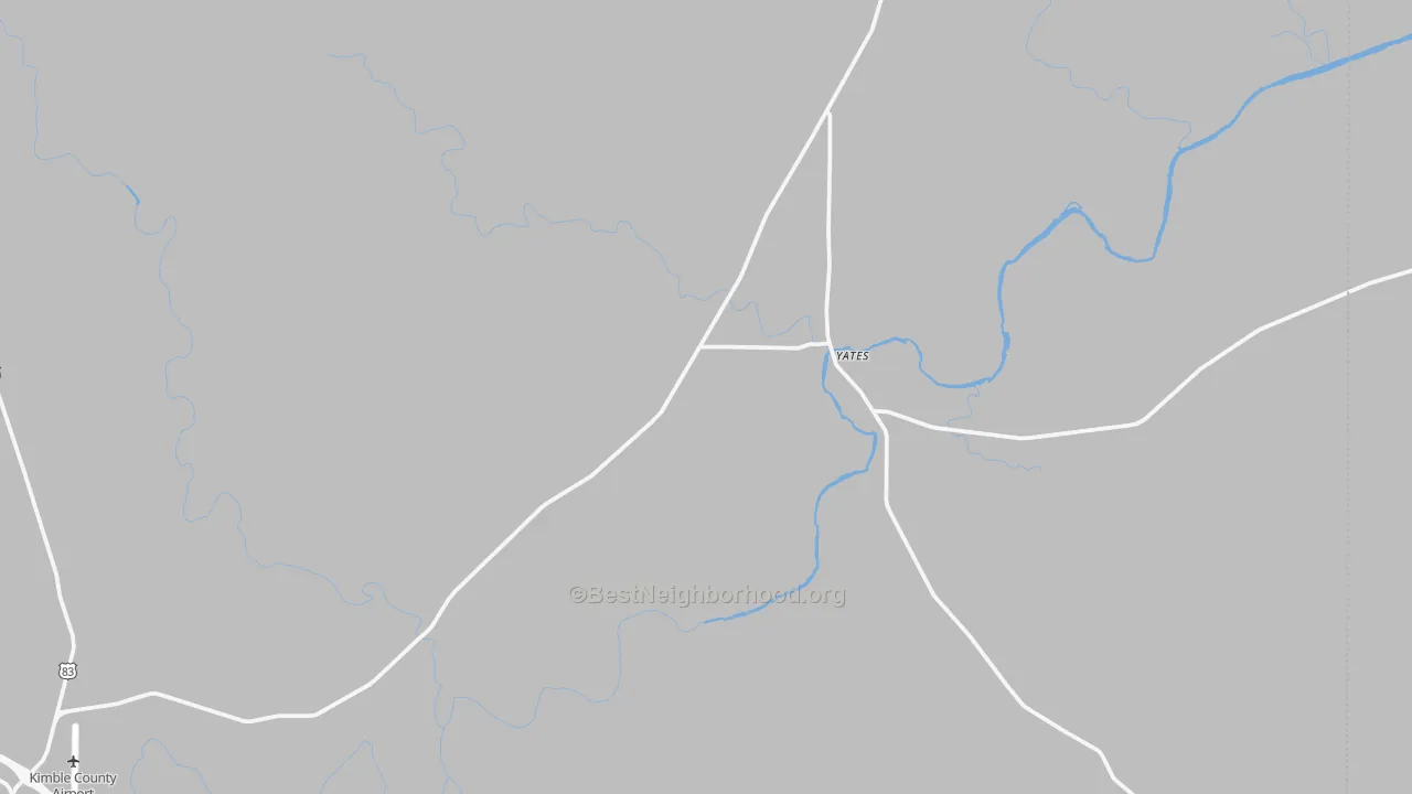 Transit Grade map of Yates, TX