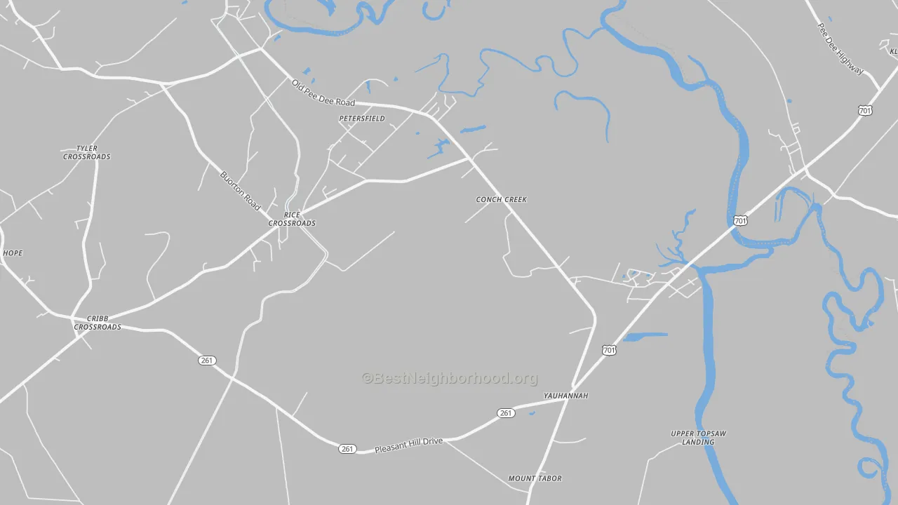 Transit Grade map of Yauhannah, SC