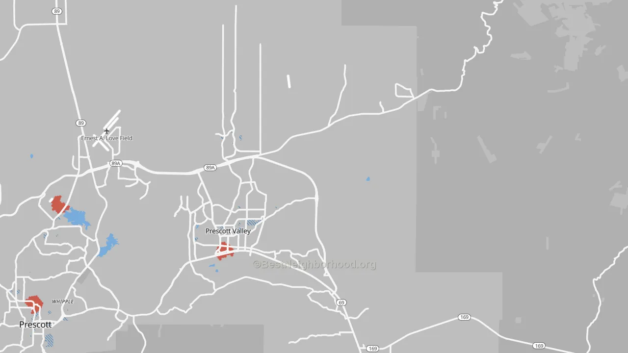 Transit Grade map of Yavapai County, AZ