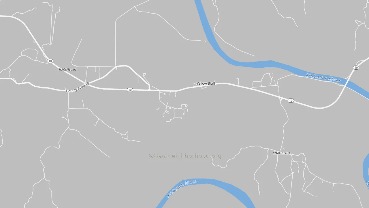 Transit Grade map of Yellow Bluff, AL