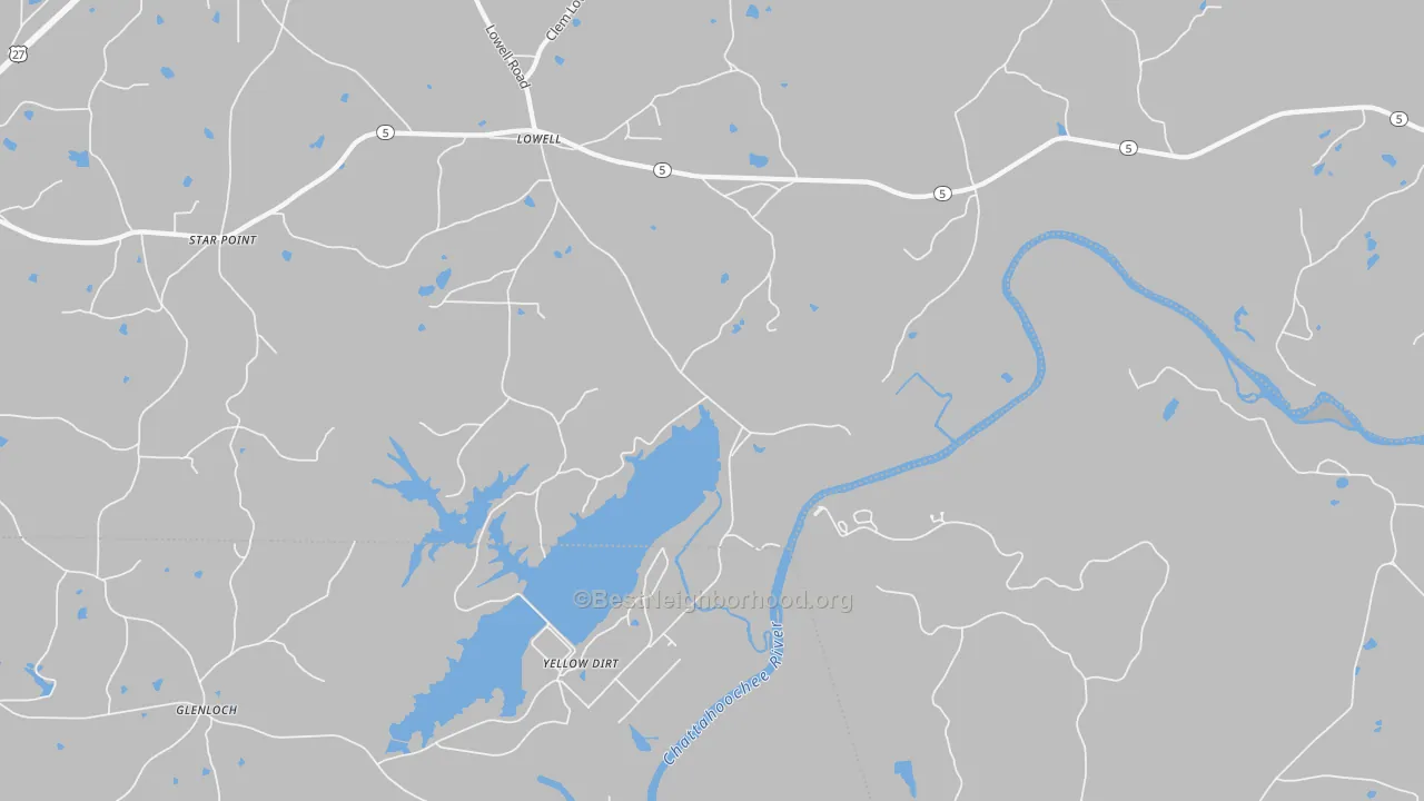 Transit Grade map of Yellow Dirt, GA
