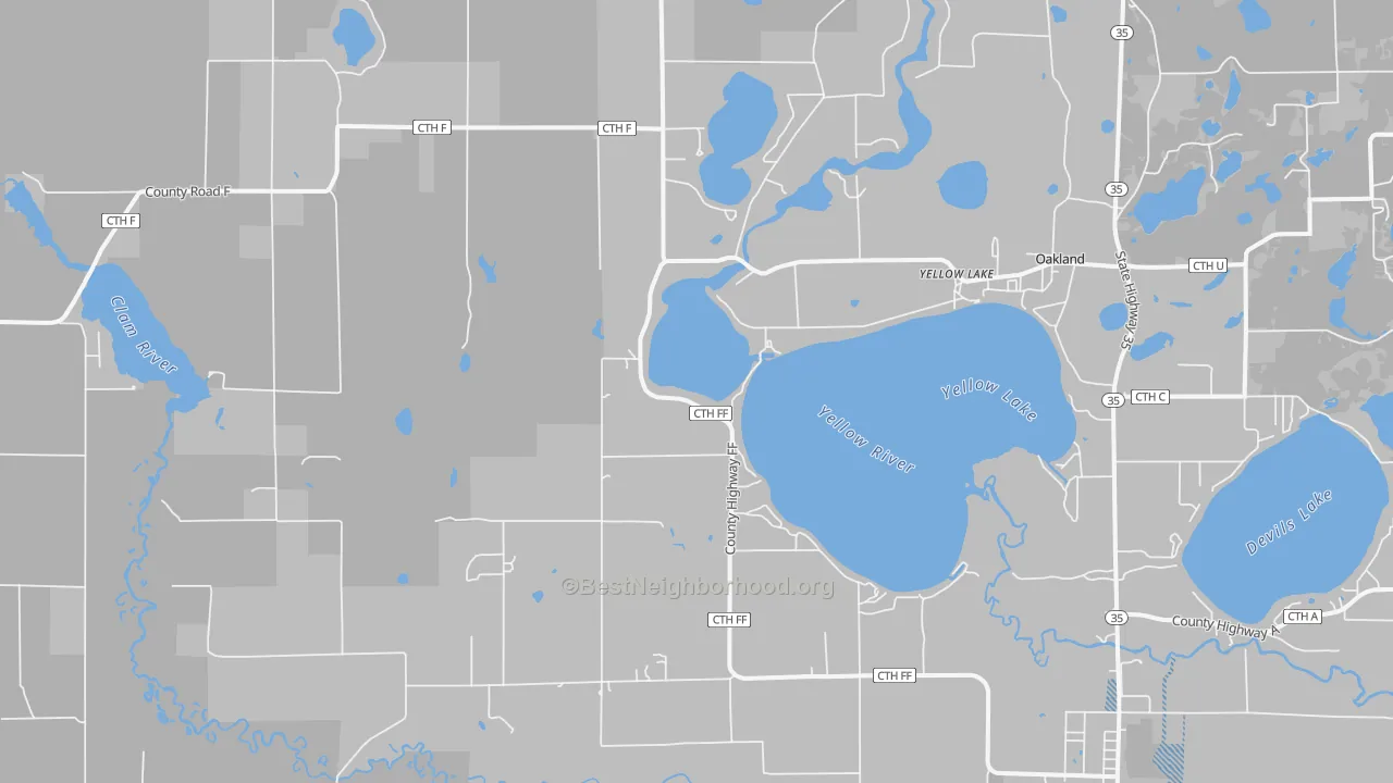 Transit Grade map of Yellow Lake, WI