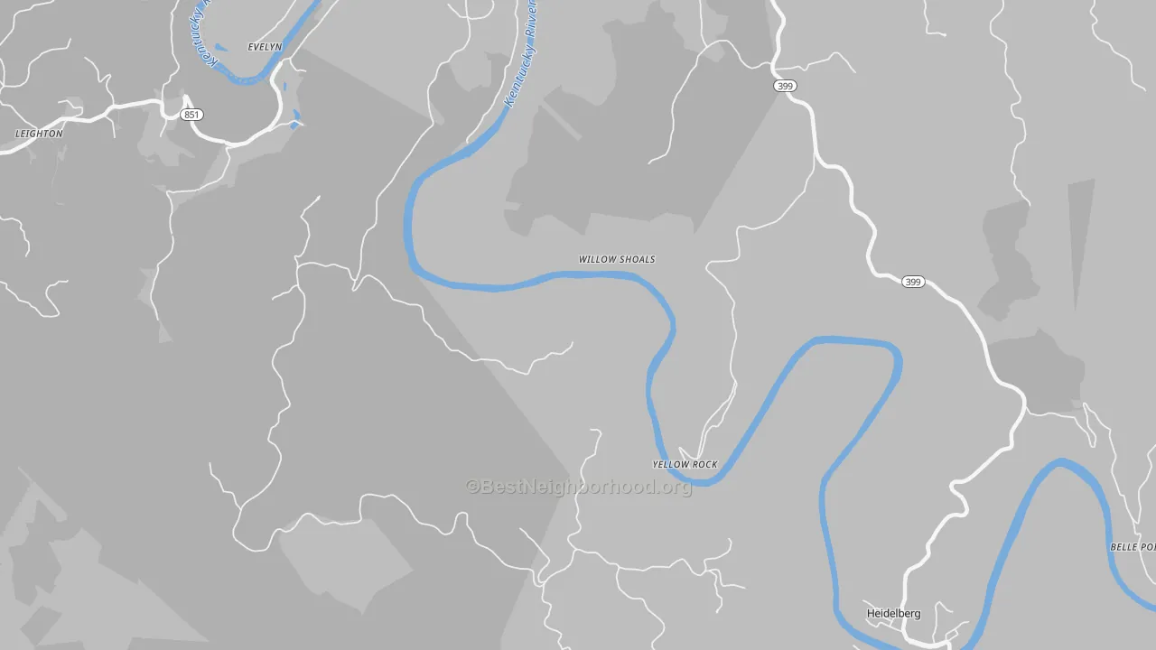 Transit Grade map of Yellow Rock, KY