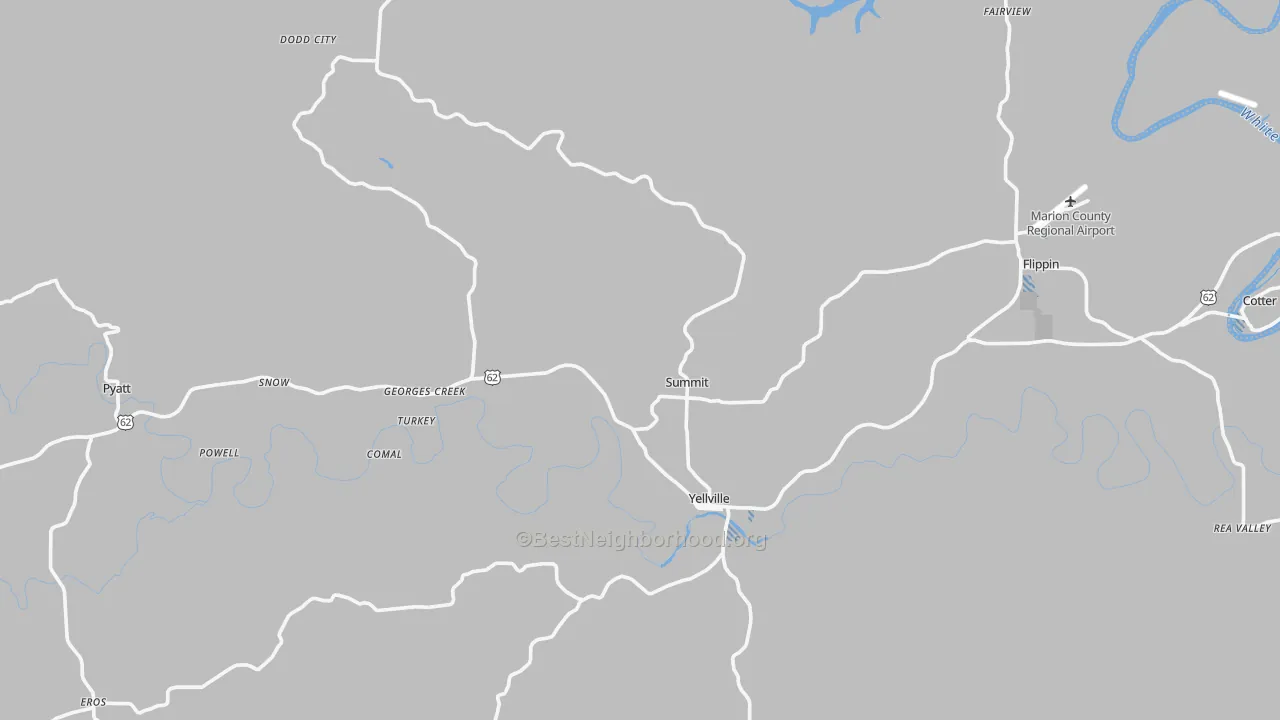 Transit Grade map of Yellville, AR