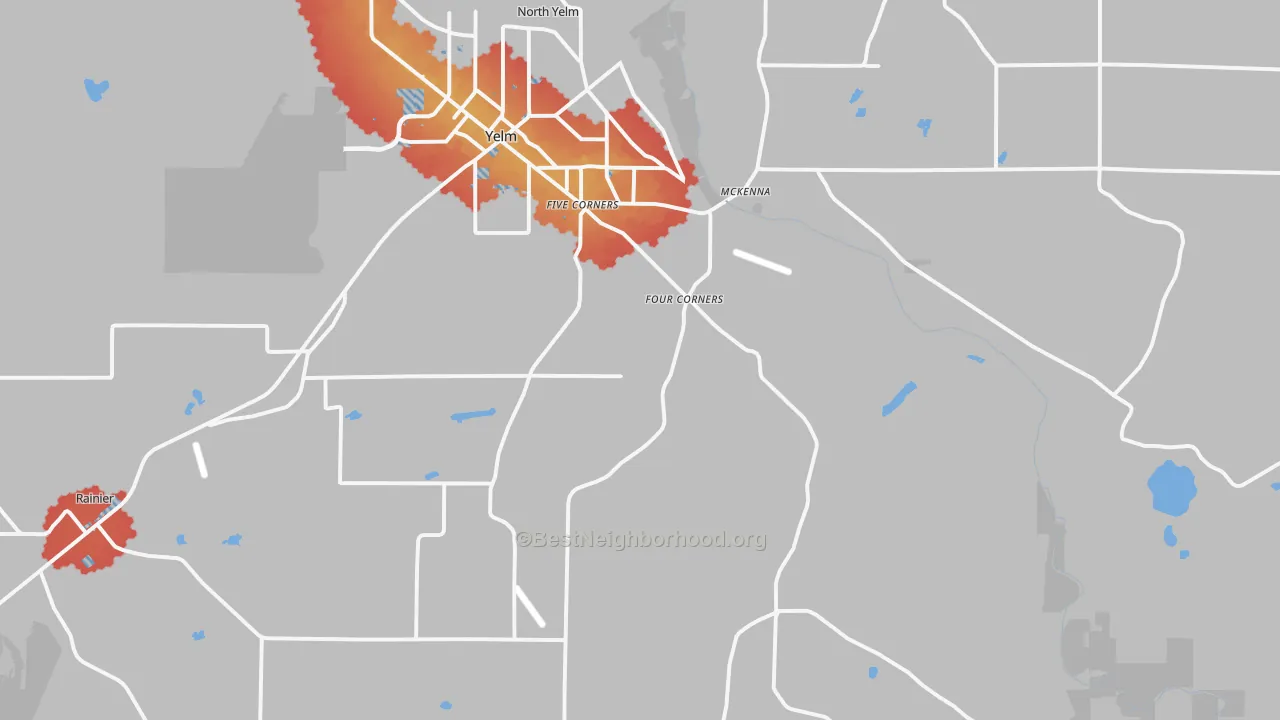Transit Grade map of Yelm, WA