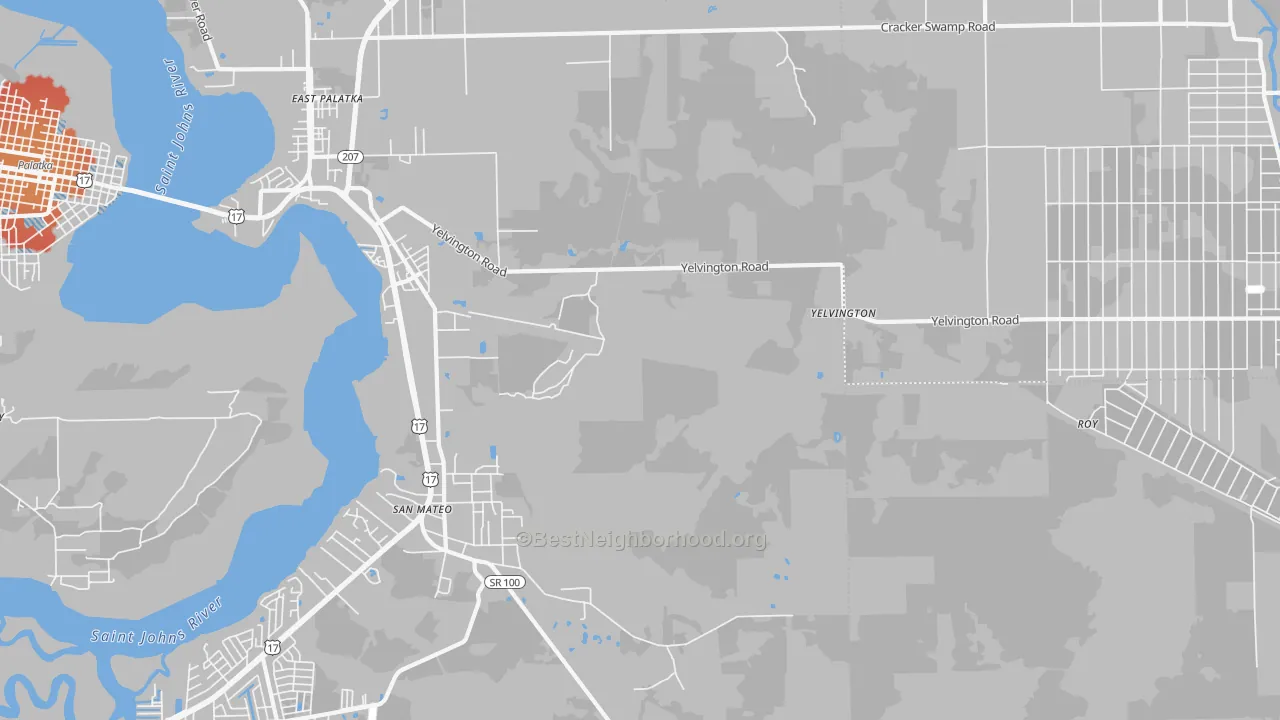 Transit Grade map of Yelvington, FL