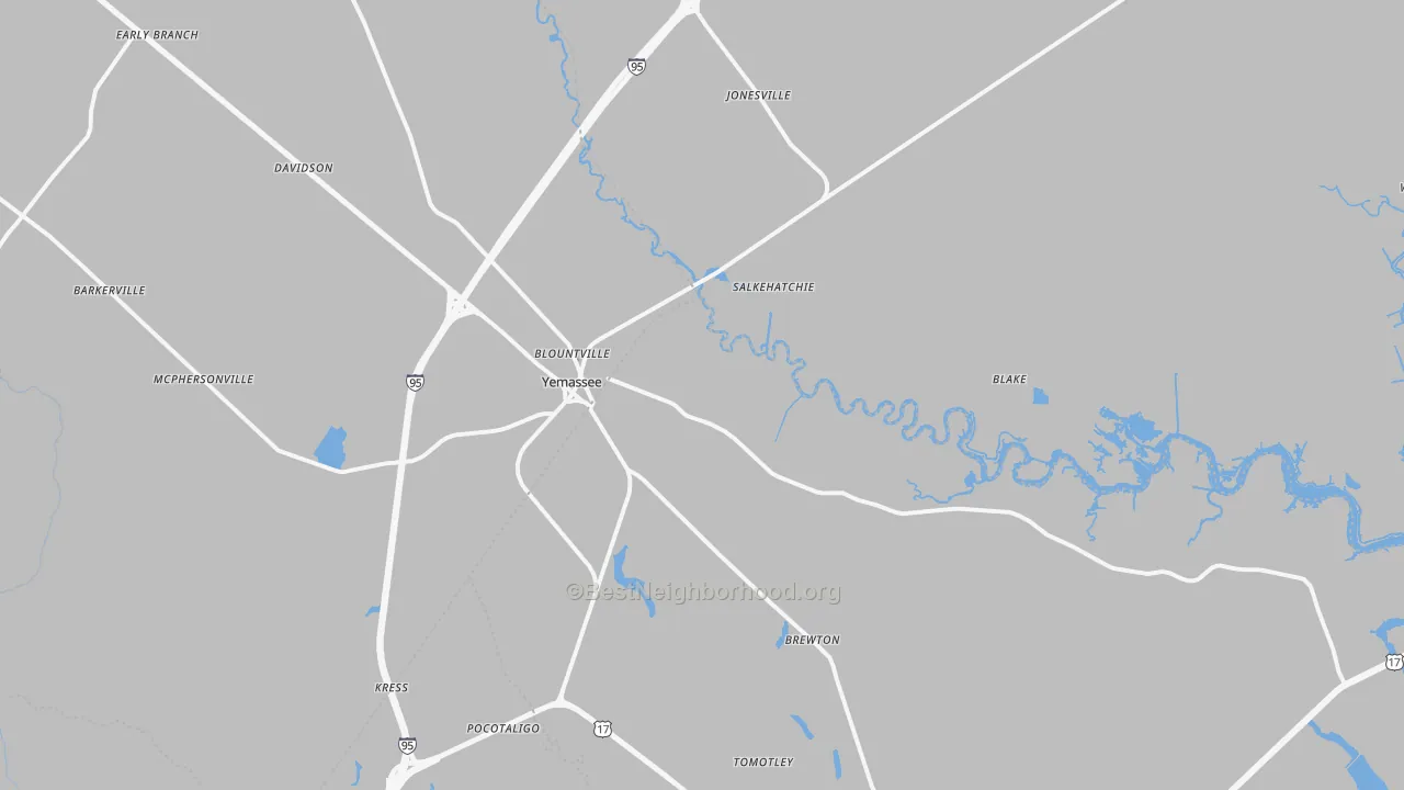 Transit Grade map of Yemassee, SC