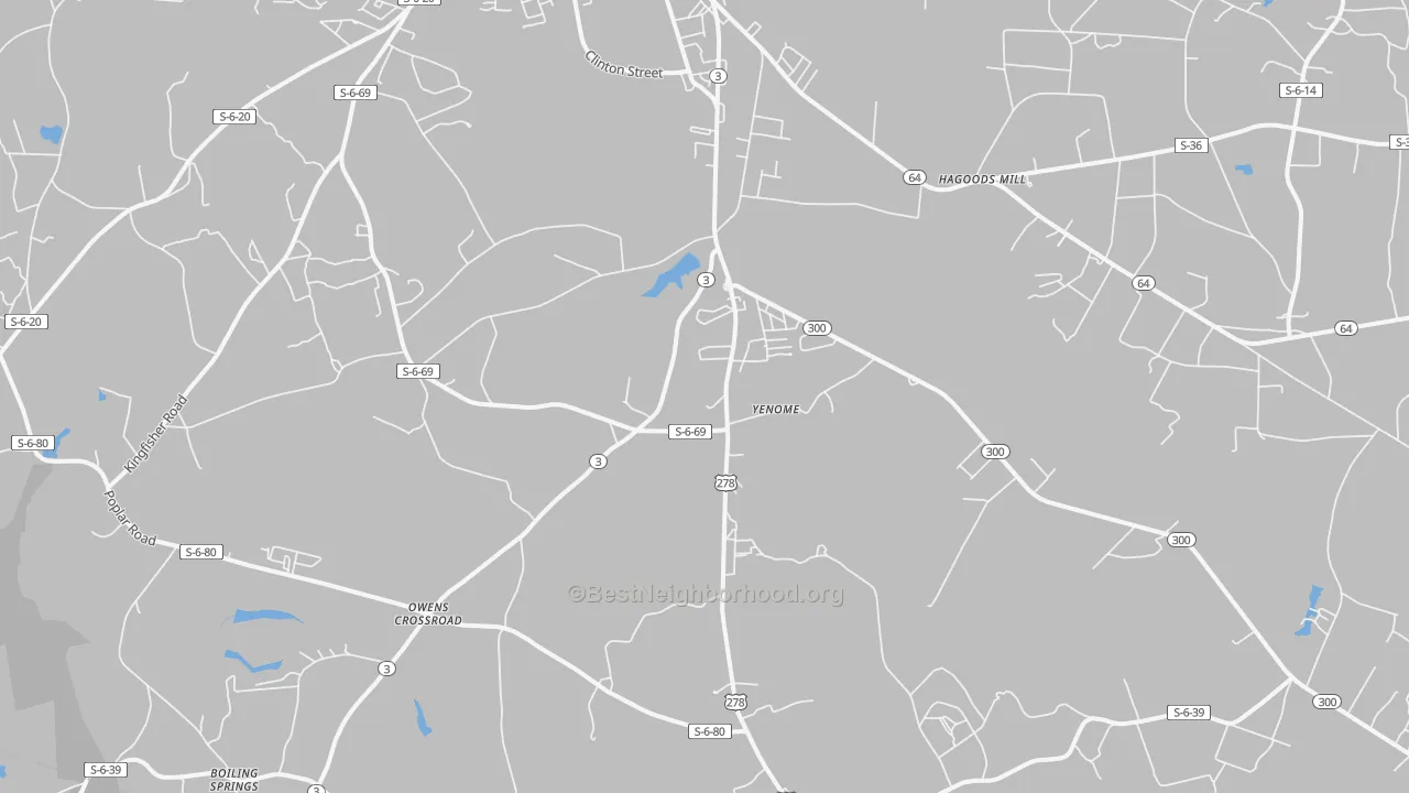 Transit Grade map of Yenome, SC
