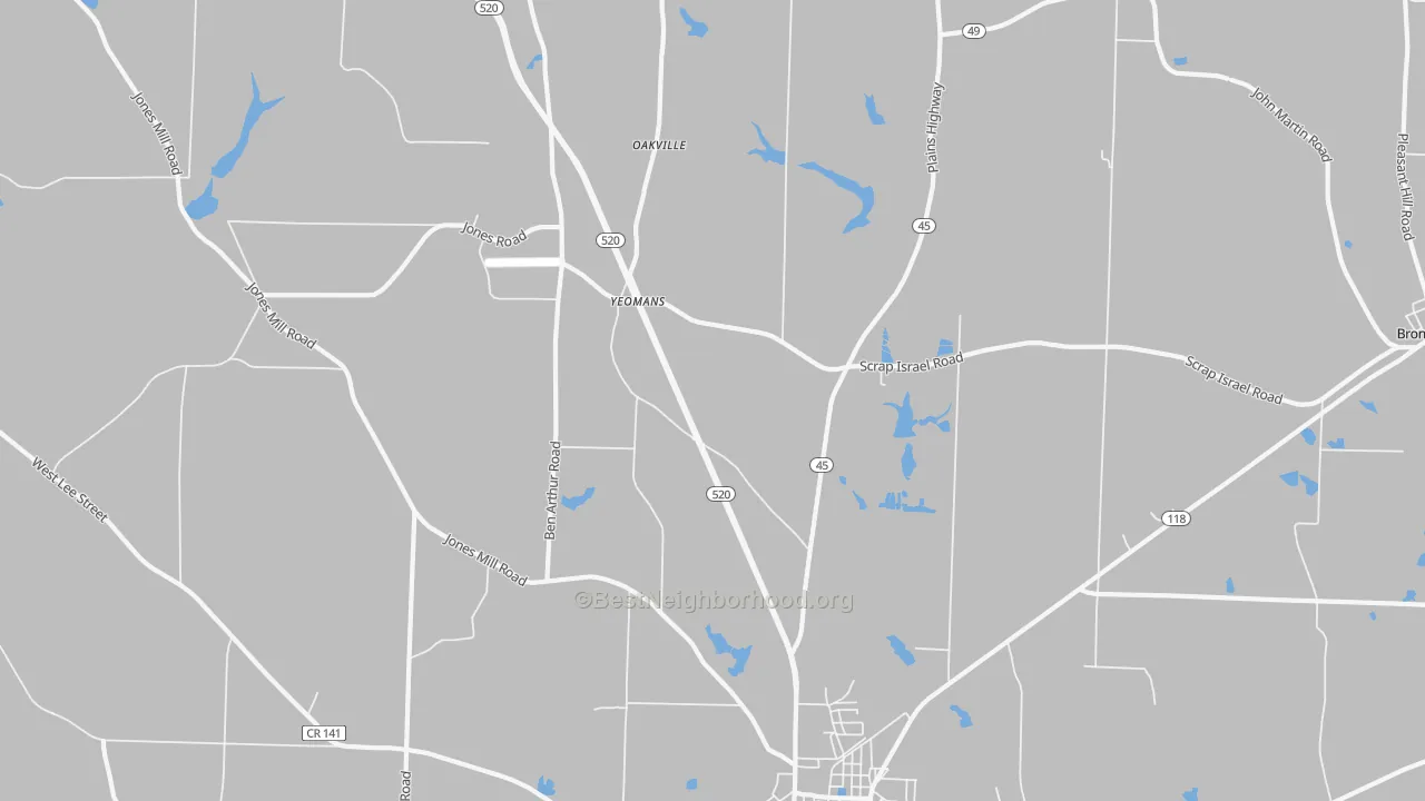 Transit Grade map of Yeomans, GA