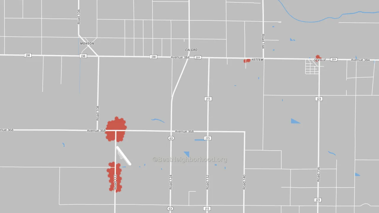 Transit Grade map of Yettem, CA