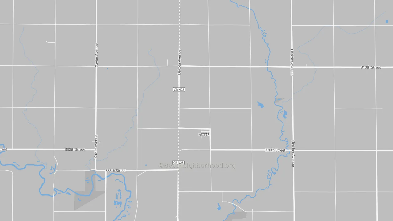 Transit Grade map of Yetter, IA