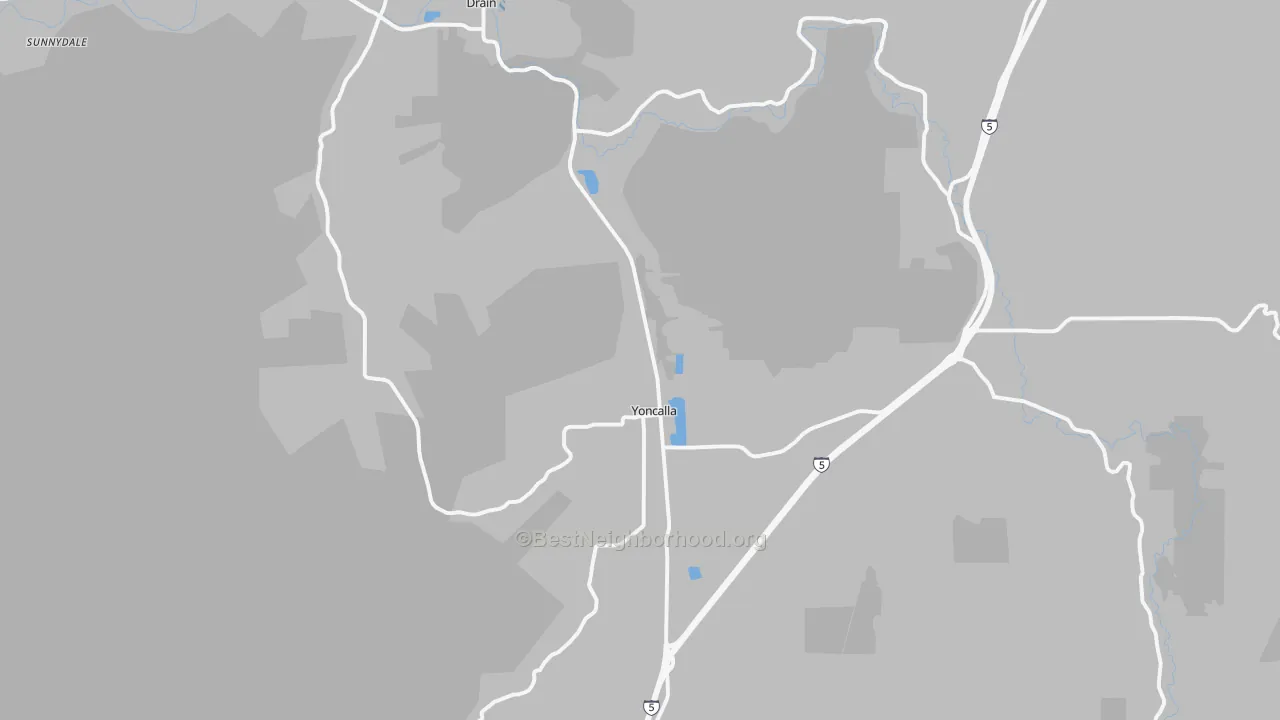 Transit Grade map of Yoncalla, OR