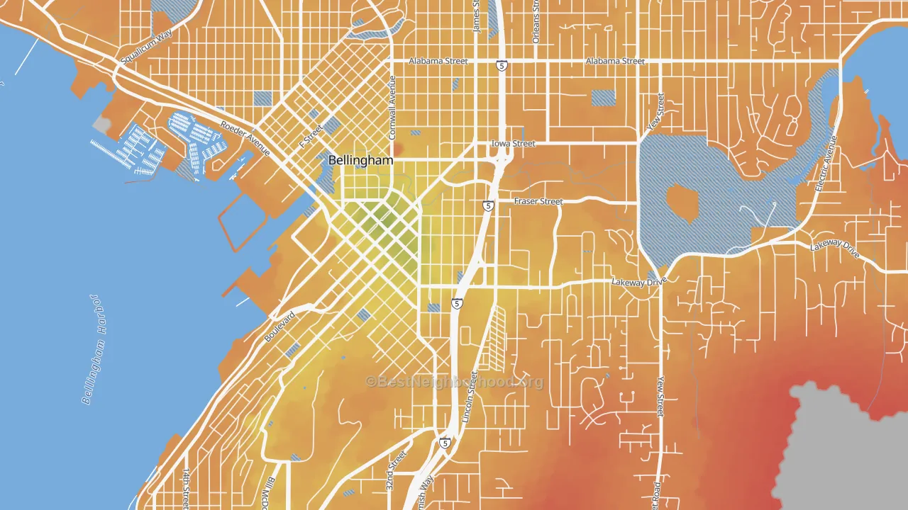 Transit Grade map of York, Bellingham, WA