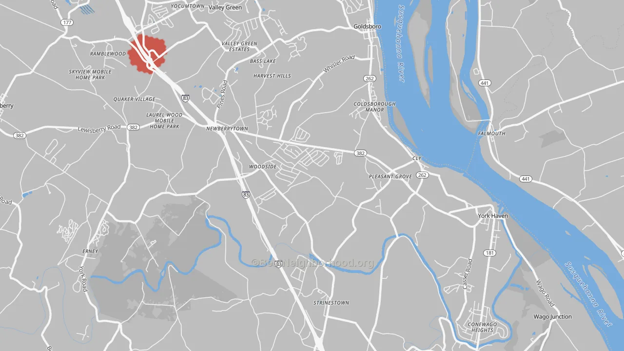 Transit Grade map of York Haven, PA